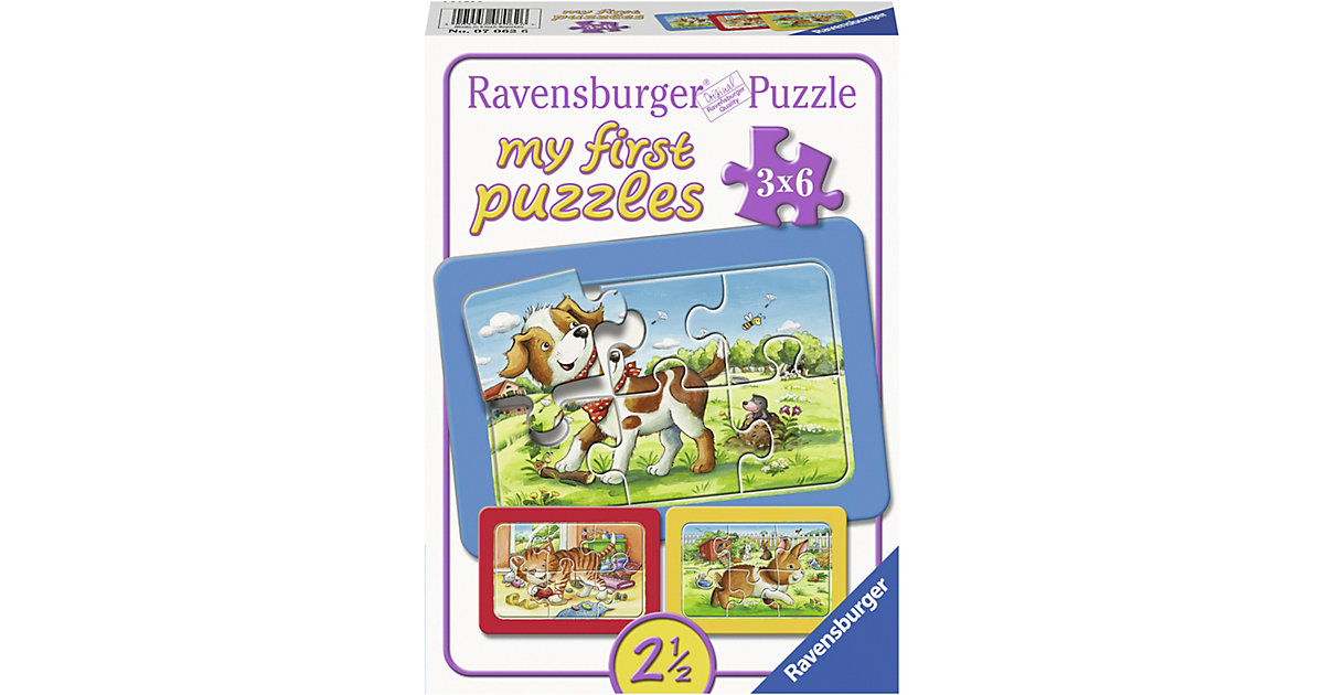 3er Set Puzzle, je 6 Teile, 21x15 cm, mit Rahmen, Meine Tierfreunde 3er Set Puzzle, je 6 Teile, 21x15 cm, mit Rahmen, Meine Tierfreunde von Ravensburger