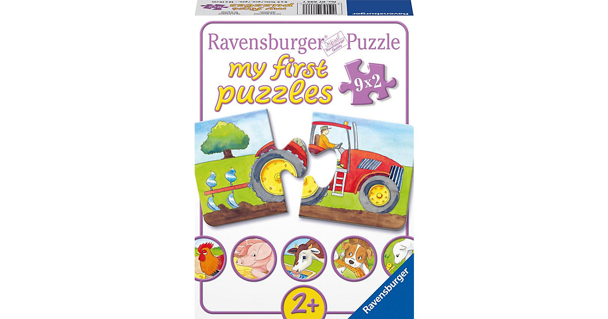 9er Set Puzzle, je 2 Teile, 18x 10 cm, Auf dem Bauernhof 9er Set Puzzle, je 2 Teile, 18x 10 cm, Auf dem Bauernhof von Ravensburger