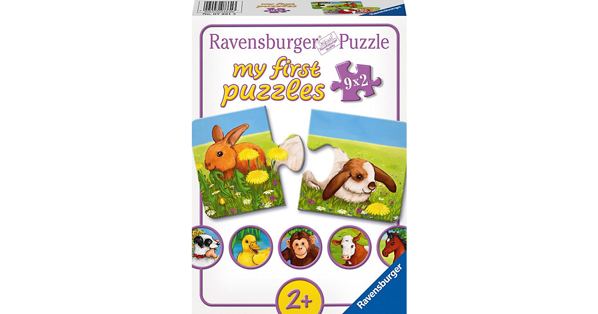 9er Set Puzzle, je 2 Teile, 18x 10 cm, Liebenswerte Tiere 9er Set Puzzle, je 2 Teile, 18x 10 cm, Liebenswerte Tiere von Ravensburger