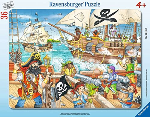 Ravensburger Kinderpuzzle - 06165 Angriff der Piraten - Rahmenpuzzle für Kinder ab 4 Jahren, mit 36 Teilen von Ravensburger