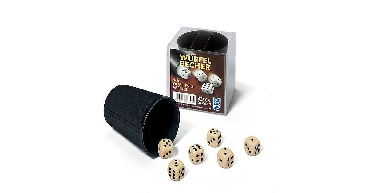 7-tlg. Würfel-Set, Würfelbecher + 6 Qualitäts-Würfel 7-tlg. Würfel-Set, Würfelbecher + 6 Qualitäts-Würfel von Ravensburger
