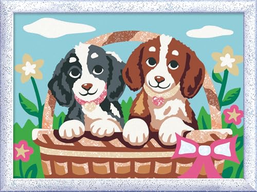 Ravensburger CreArt - Malen nach Zahlen 25890 - Hunde im Körbchen - ab 9 Jahren von Ravensburger
