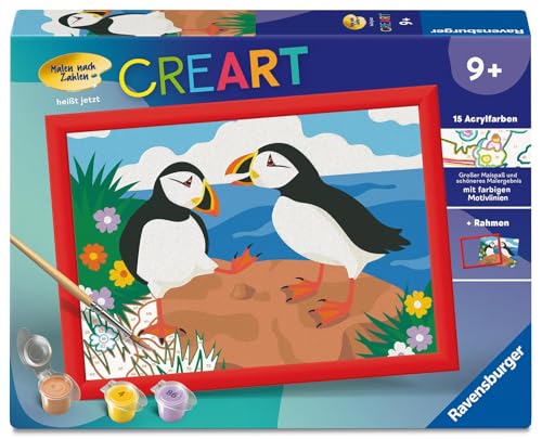 CreArt, Malen nach Zahlen Kinder - Papageientaucher von Ravensburger