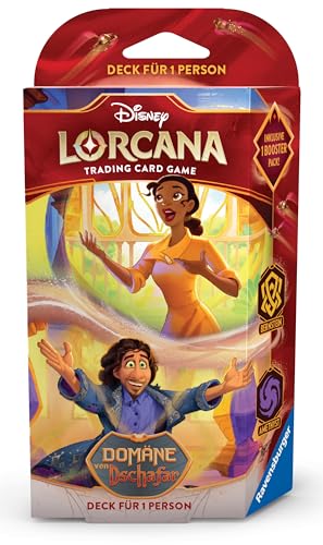 Disney Lorcana Trading Card Game: Domäne von Dschafar - Bernstein und Amethyst Deck für 1 Person (Deutsch) von Ravensburger