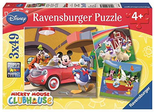 Disney Mickey Mouse, Clubhaus 3 x 49 Teile, Puzzle von Ravensburger