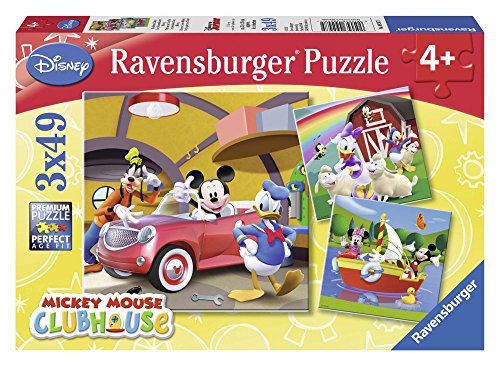 Ravensburger 9247 Mickey & Friends Micky Maus Dreifach-Puzzle, 3 x 49 Teile von Ravensburger