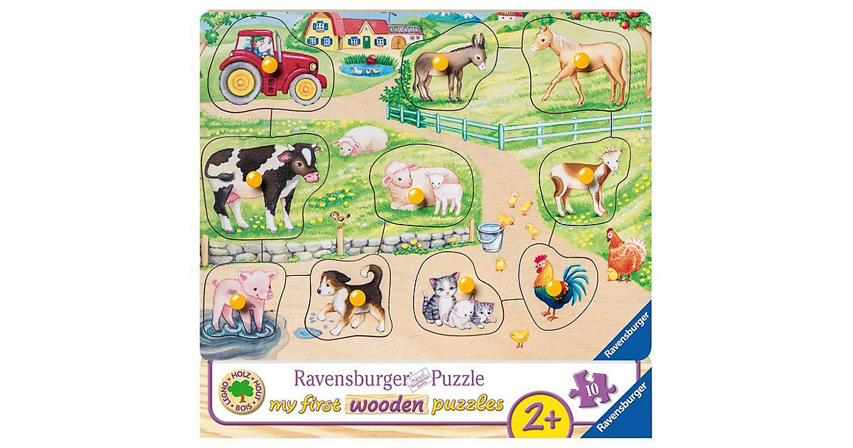Holz-Puzzle, 10 Teile, 24x18 cm, Morgens auf dem Bauernhof Holz-Puzzle, 10 Teile, 24x18 cm, Morgens auf dem Bauernhof von Ravensburger