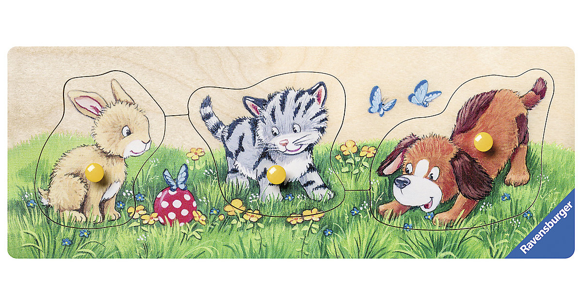 Holz-Puzzle, 3 Teile, 24x9 cm, Niedliche Tierkinder Holz-Puzzle, 3 Teile, 24x9 cm, Niedliche Tierkinder von Ravensburger