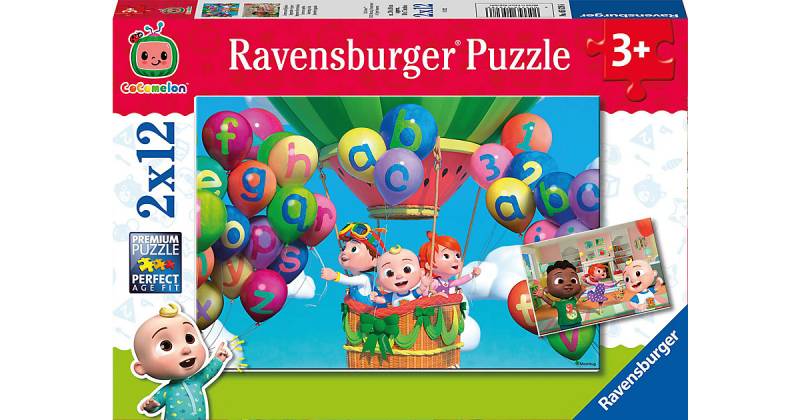 Kinderpuzzle 05628 - Lernen und Spielen - 2x12 Teile Cocomelon Puzzle von Ravensburger