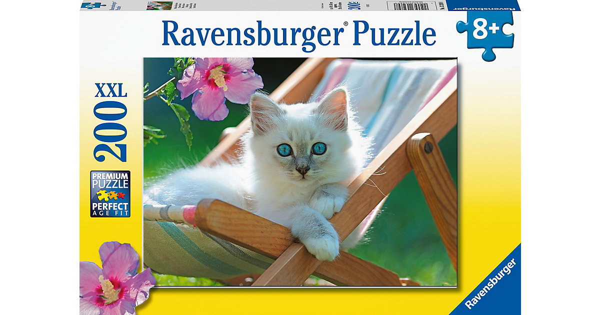 Kinderpuzzle - Weißes Kätzchen - 200 Teile Puzzle von Ravensburger