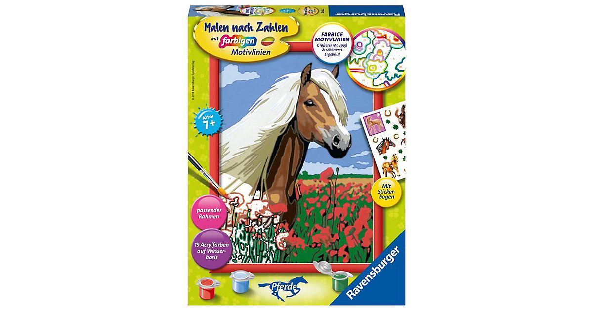 Malen nach Zahlen, 18x24 cm, mit farbigen Motivlinien, Pferd Haflinger Malen nach Zahlen, 18x24 cm, mit farbigen Motivlinien, Pferd Haflinger von Ravensburger