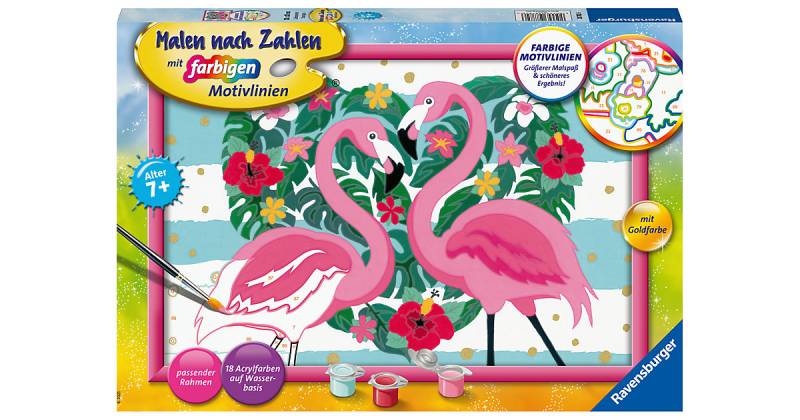 Malen nach Zahlen - Liebenswerte Flamingos von Ravensburger