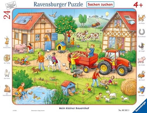 Ravensburger Kinderpuzzle - 06582 Mein kleiner Bauernhof - Rahmenpuzzle für Kinder ab 4 Jahren, mit 24 Teilen von Ravensburger