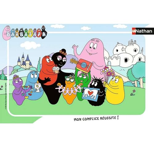 Nathan 12001136 Kinderpuzzle – Rahmen 15-teilig – Muttertag – Barbapapa – Mädchen oder Jungen ab 3 Jahren – hochwertiges Puzzle – Dicker und robuster Karton – Familie von NATHAN