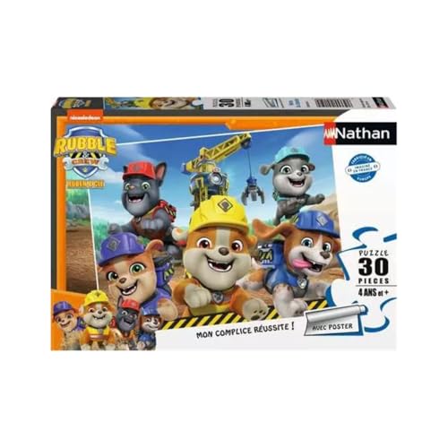 Nathan – Kinderpuzzle – 30 Teile – Baustellenheld/Ruben & CIE – Mädchen oder Jungen ab 4 Jahren – hochwertiges Puzzle – Dicker und robuster Karton – Paw Patrol – 12004150 von Ravensburger