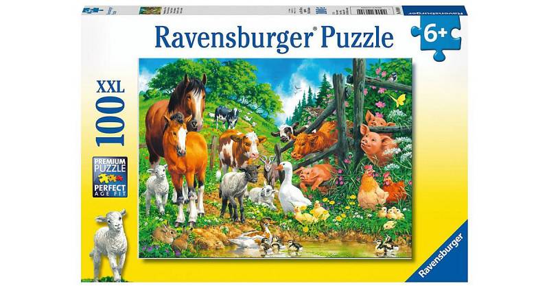 Puzzle, 100 Teile XXL, 49x36 cm, Versammlung der Tiere von Ravensburger