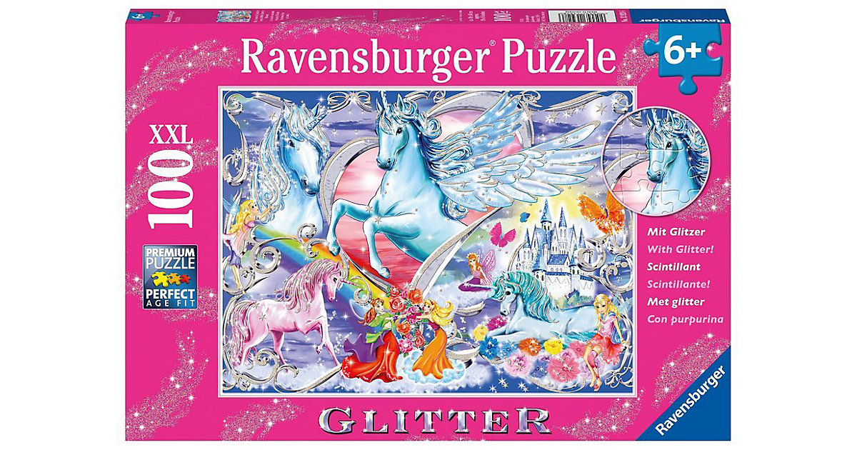 Puzzle, 100 Teile XXL, 49x36 cm, mit Glitzer, Die schönsten Einhörner Puzzle, 100 Teile XXL, 49x36 cm, mit Glitzer, Die schönsten Einhörner von Ravensburger