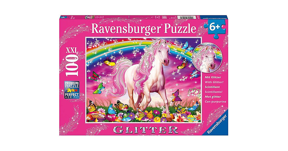 Puzzle, 100 Teile XXL, 49x36 cm, mit Glitzer, Pferdetraum Puzzle, 100 Teile XXL, 49x36 cm, mit Glitzer, Pferdetraum von Ravensburger