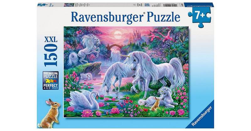Puzzle, 150 Teile XXL, 49x36 cm, Einhörner im Abendrot von Ravensburger