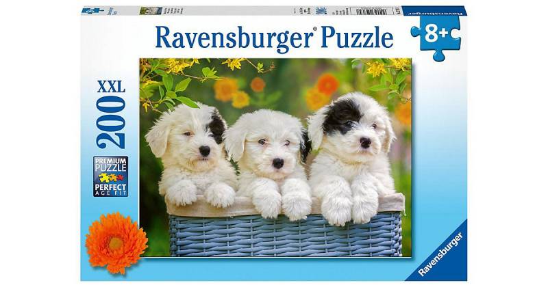 Puzzle, 200 Teile XXL, 49x36 cm, Kuschelige Welpen von Ravensburger