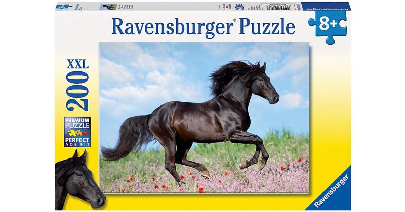 Puzzle, 200 Teile XXL, 49x36 cm, Schwarzer Hengst von Ravensburger