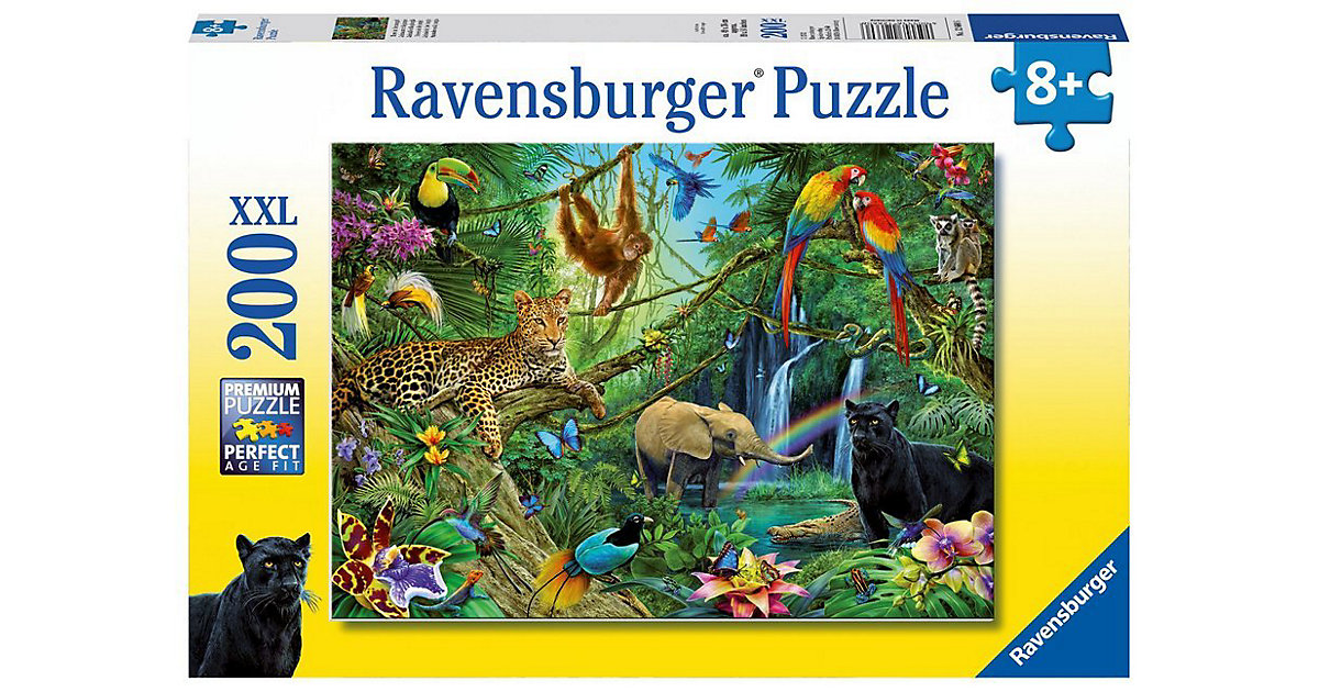 Puzzle, 200 Teile XXL, 49x36 cm, Tiere im Dschungel von Ravensburger