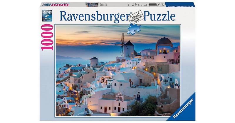 Puzzle 1000 Teile, 70x50 cm, Abend in Santorini von Ravensburger