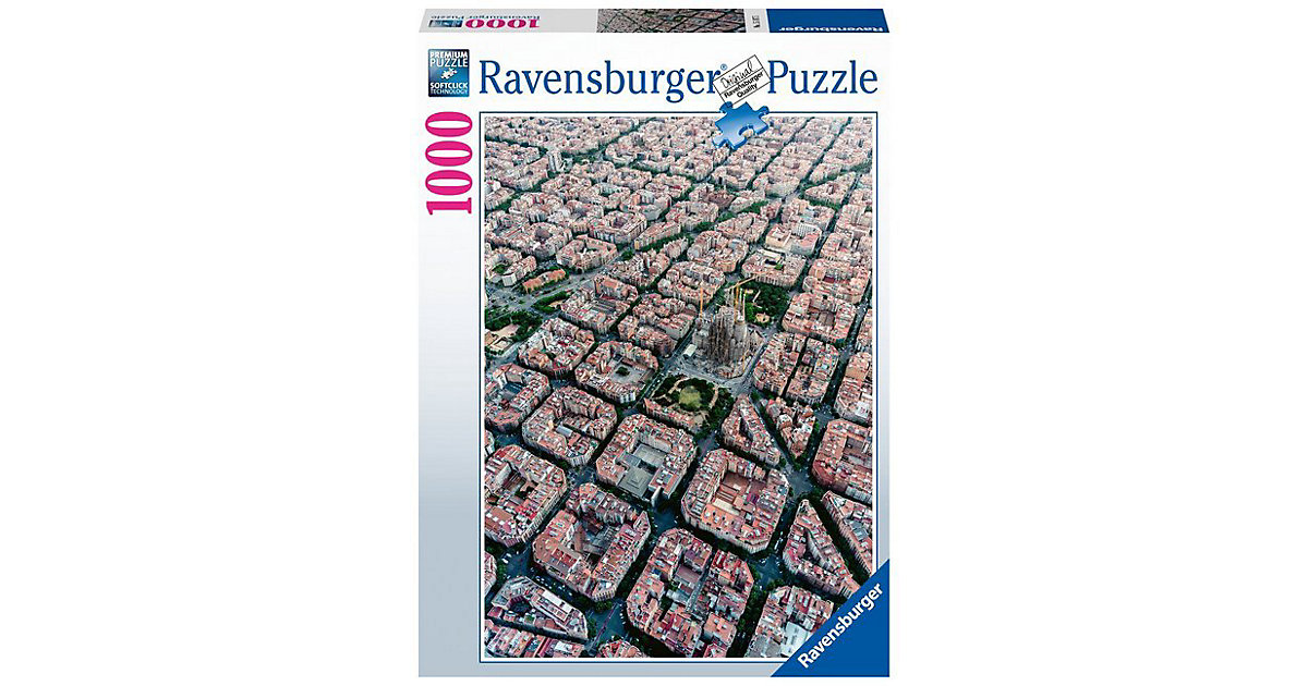 Puzzle 1000 Teile, 70x50 cm, Barcelona von Oben Puzzle 1000 Teile, 70x50 cm, Barcelona von Oben von Ravensburger