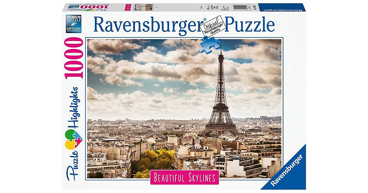 Puzzle 1000 Teile, 70x50 cm, Paris von Ravensburger