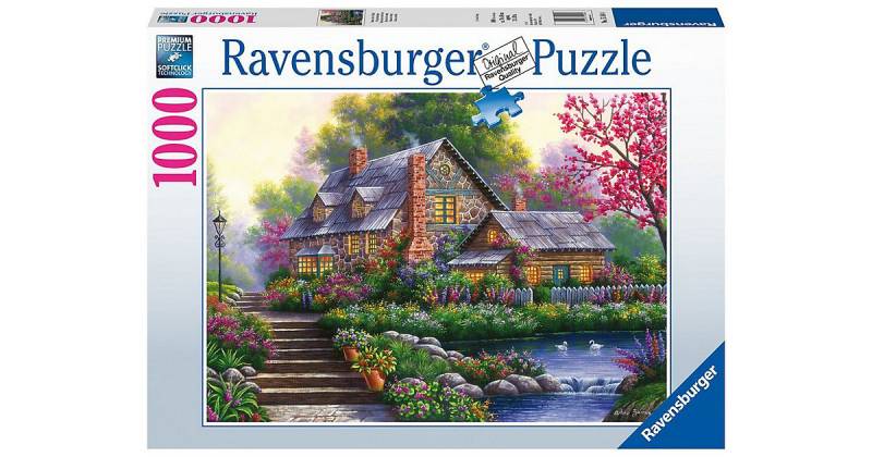 Puzzle 1000 Teile, 70x50 cm, Romantisches Cottage von Ravensburger