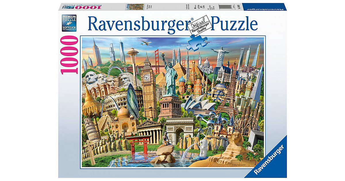 Puzzle 1000 Teile, 70x50 cm, Sehenswürdigkeiten Weltweit von Ravensburger