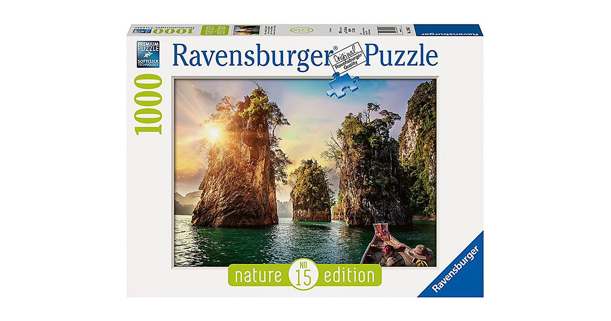 Puzzle 1000 Teile, 70x50 cm, Three rocks in Cheow, Thailand Puzzle 1000 Teile, 70x50 cm, Three rocks in Cheow, Thailand von Ravensburger
