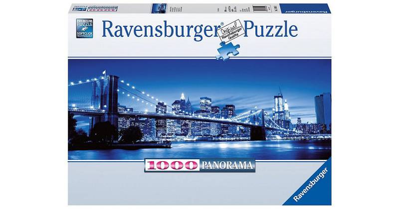 Puzzle 1000 Teile, 98x37 cm, Panorama, Leuchtendes New York von Ravensburger