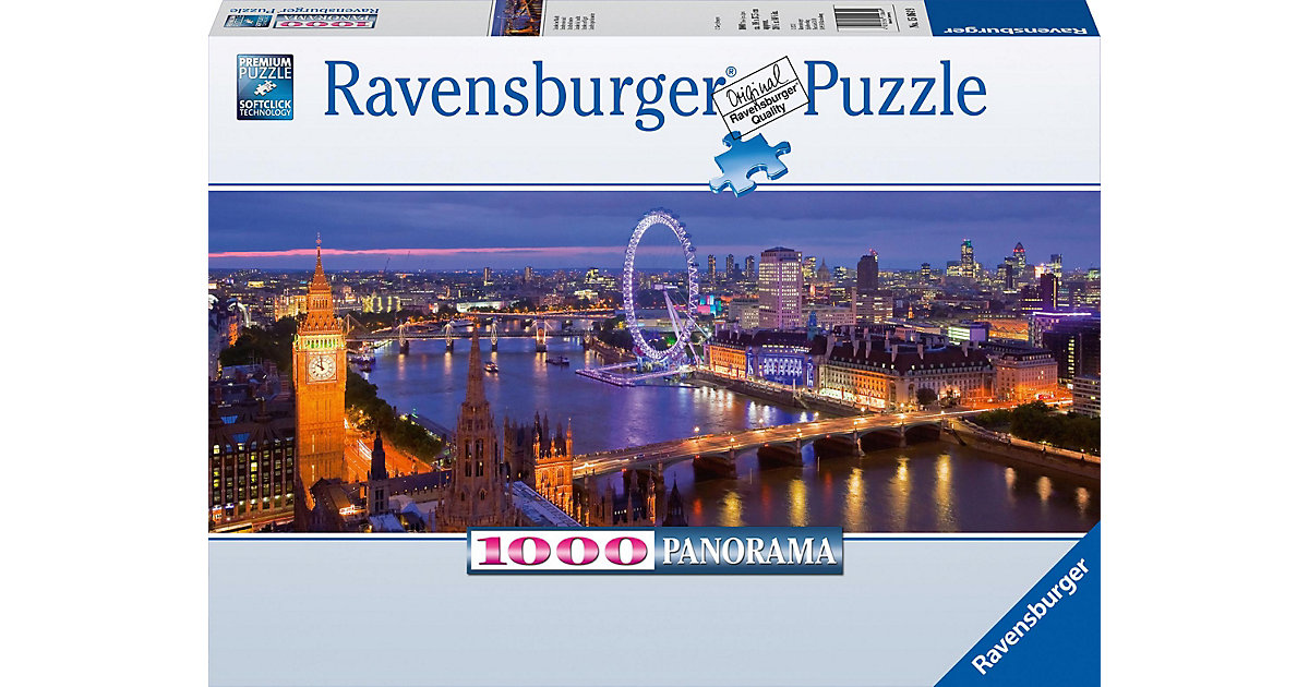 Puzzle 1000 Teile, 98x37 cm, Panorama, London bei Nacht von Ravensburger