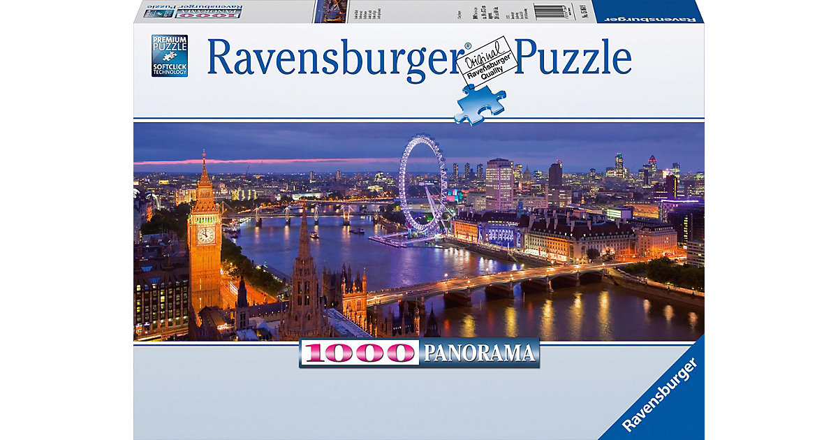 Puzzle 1000 Teile, 98x37 cm, Panorama, London bei Nacht Puzzle 1000 Teile, 98x37 cm, Panorama, London bei Nacht von Ravensburger