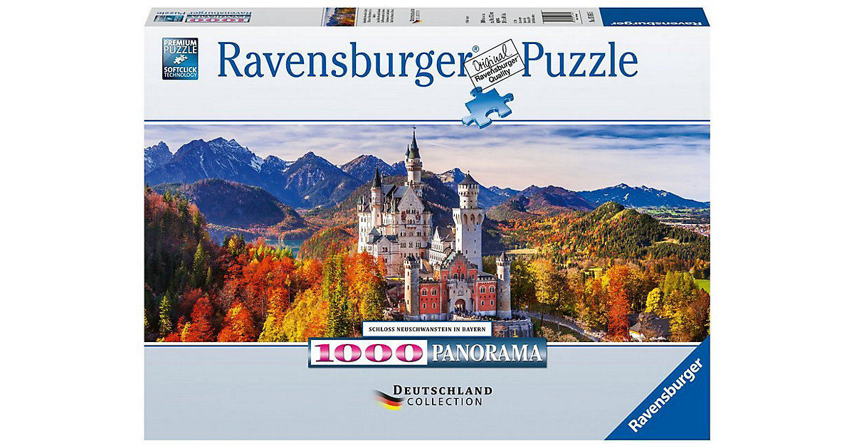 Puzzle 1000 Teile, 98x37 cm, Panorama, Schloss Neuschwanstein in Bayern Puzzle 1000 Teile, 98x37 cm, Panorama, Schloss Neuschwanstein in Bayern von Ravensburger