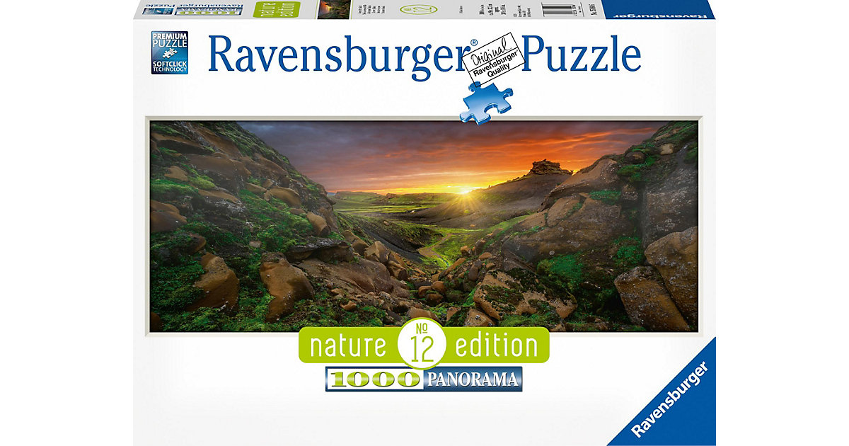 Puzzle 1000 Teile, 98x37 cm, Panorama, Sonne über Island Puzzle 1000 Teile, 98x37 cm, Panorama, Sonne über Island von Ravensburger