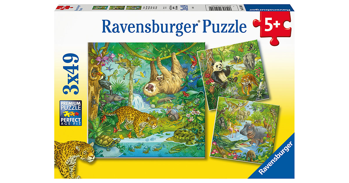 Puzzle 3 x 49 Teile Im Urwald von Ravensburger