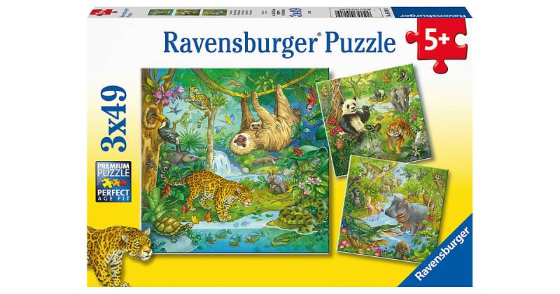 Puzzle 3 x 49 Teile Im Urwald von Ravensburger