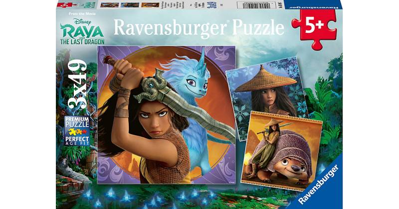 Puzzle 3 x 49 Teile Raya,die tapf.Kriegerin von Ravensburger