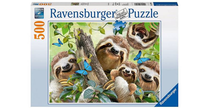 Puzzle 500 Teile, 49x36 cm, Faultier Selfie von Ravensburger