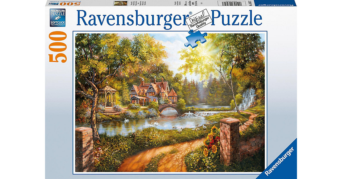 Puzzle Cottage am Fluß, 500 Teile von Ravensburger