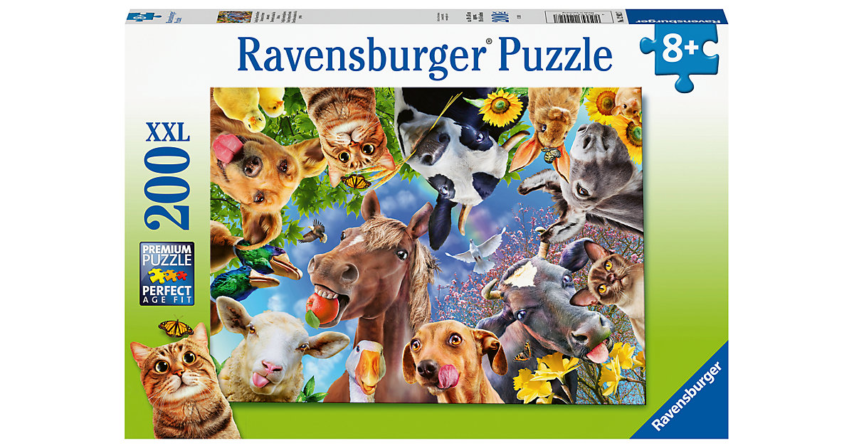 Puzzle Lustige Bauernhoftiere, 200 Teile von Ravensburger