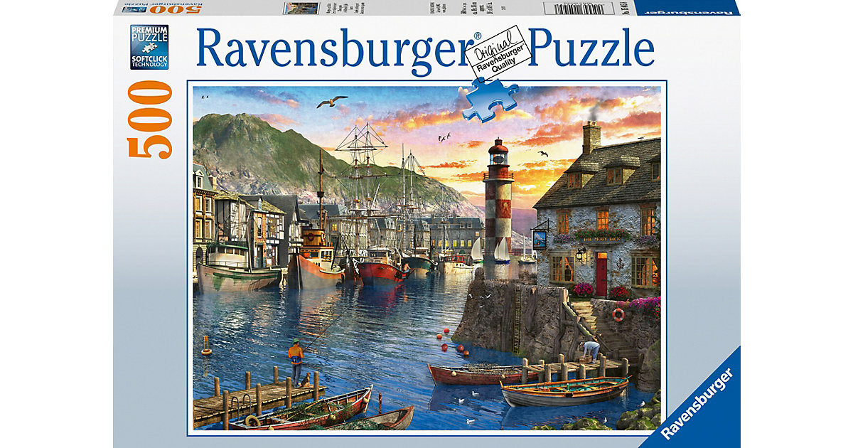 Puzzle Morgens am Hafen, 500 Teile von Ravensburger