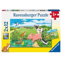 Puzzle Ravensburger Tierkinder auf dem Land 2 X 12 Teile von Ravensburger Verlag GmbH