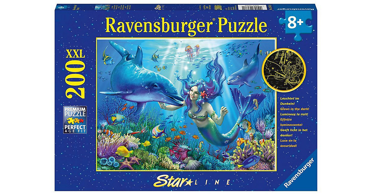 Puzzle Star Line, 200 Teile, 49x36 cm, mit Leuchtfarbe, Leuchtendes Unterwasserparadies Puzzle Star Line, 200 Teile, 49x36 cm, mit Leuchtfarbe, Leuchtendes Unterwasserparadies von Ravensburger