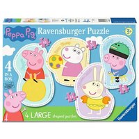 RAVENSBURGER 06956 Kinderpuzzle 10, 12, 14 und 16 Teile Peppa Pig Zeit für Spiel und Spaß - 4 konturgeformte Puzzles von Ravensburger