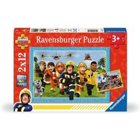 RAVENSBURGER 12001031 Kinderpuzzle 2 x 12 Teile Feuerwehrmann Sam - Die Rettung naht von Ravensburger