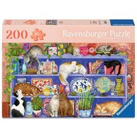 RAVENSBURGER 12001367 Puzzle für Senioren 200 Teile Katzen im Regal von Ravensburger