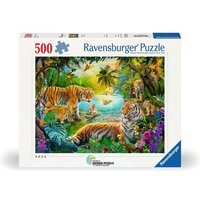 RAVENSBURGER 12001384 Puzzle 500 Teile Tiger Family in the Oasis von Ravensburger